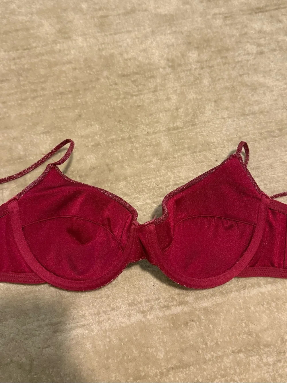 triangl swimwear Shimmery Wine Red Bikini Set - Discontinued Romy Bikini w/ Bag